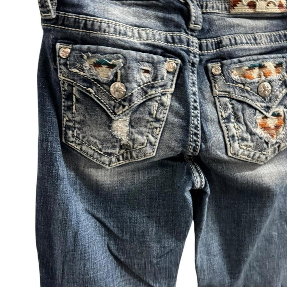 1176 Miss Me Blue Bootcut Jeans 26 (28x33.5) Western Cowgirl Bling Rodeo NWOT - Picture 5 of 9